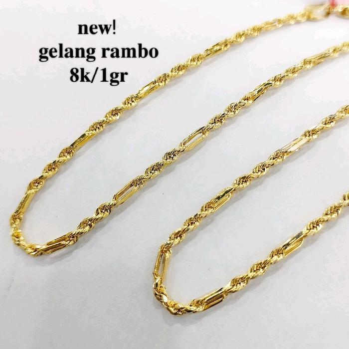 Gelang Rante nori bulat bulat paneng peneng Mini Series Kadar 8K Berat 1 Gram +-