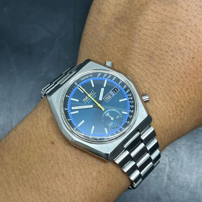 Seiko 6139-7080 Hexagon Chronograph Jam Tangan Kronograf Otomatis