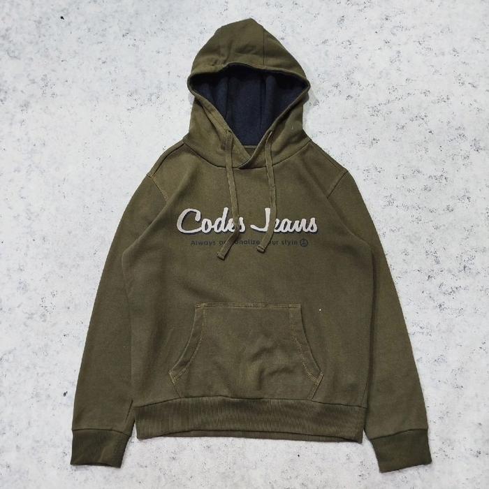 pullover hoodie CODES COMBINE JEANS hijau army logo bordir art casual jaket jemper murah bagus