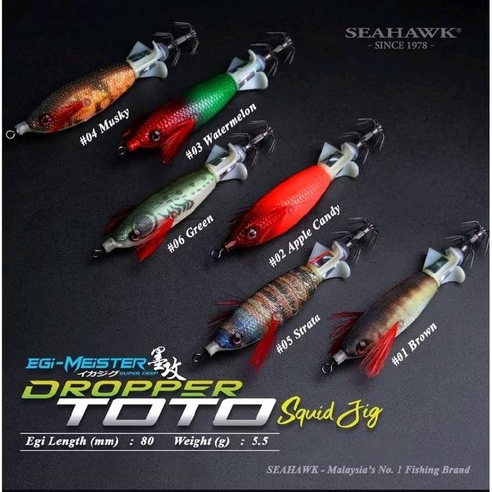 Umpan Pancing EGI-MEISTER DROPPER TOTO SEAHAWK Squid Jig
