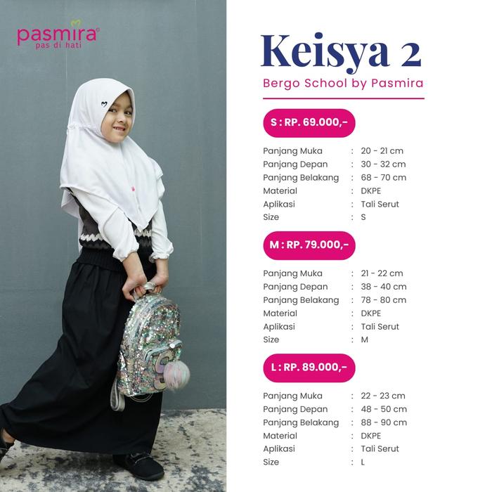 Pasmira KEISYA 2 Bergo School untuk Muslim - Jilbab