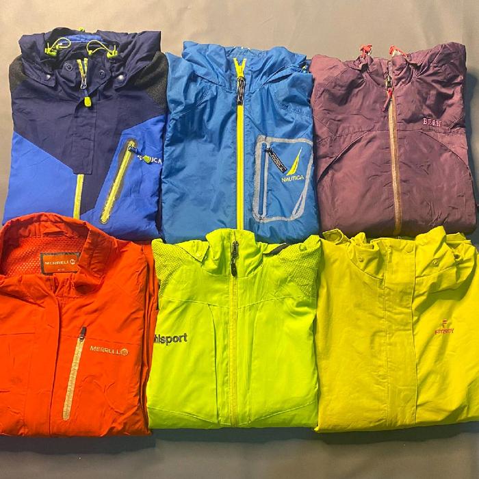 Mizuno Jaket Outdoor Parasut Waterproof Tebal untuk Pria & Wanita Hitam Orange Biru Kuning Hijau Mer