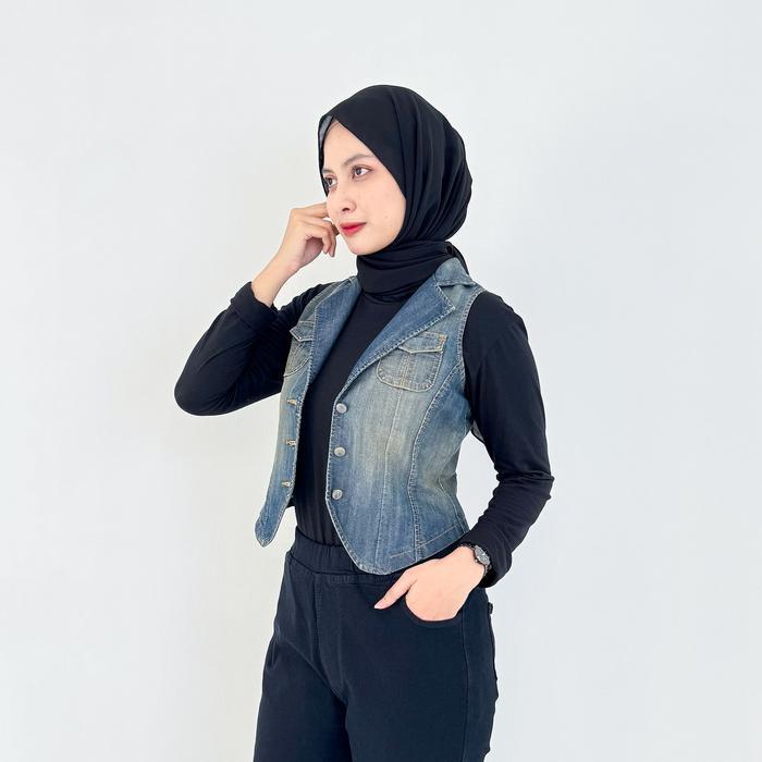 Rompi Jeans Wanita Lezahrasignature Vest Denim Dira