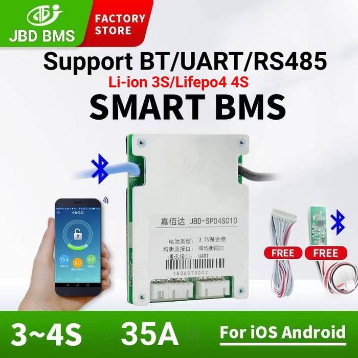 JBD Smart BMS 4S Lifepo4 Bms 4S Li-ion 12V Balance Board 35A Same