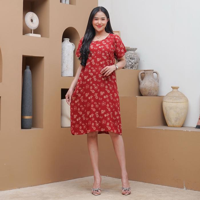 Daster Bali Motif Bunga Sakura Terbaru Kain Rayon Adem