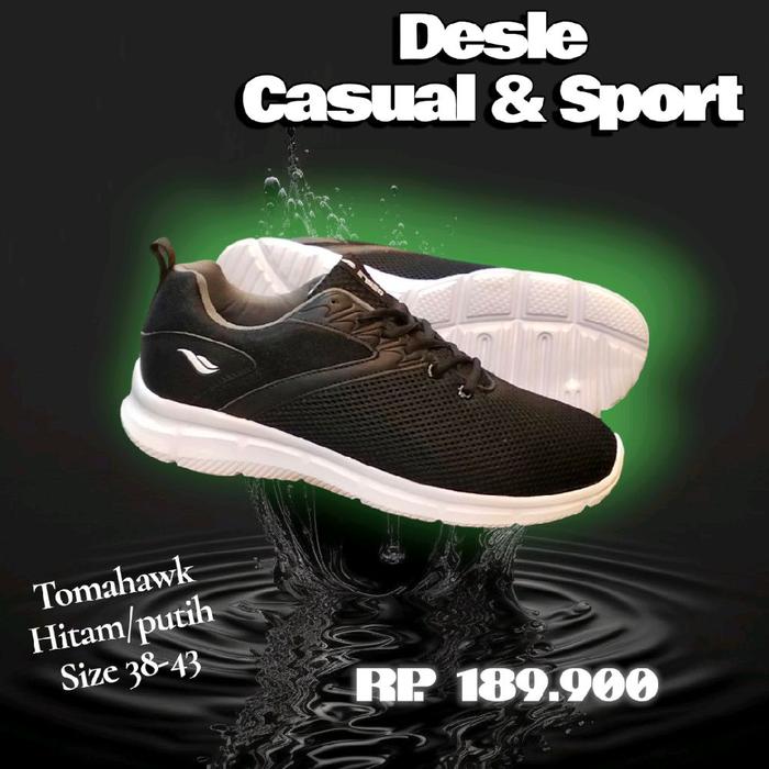 sepatu Desle terbaru buat sekolah dan olahraga Casual Pria Sneakers Wanita Kasual Hitam Sport Shoes 