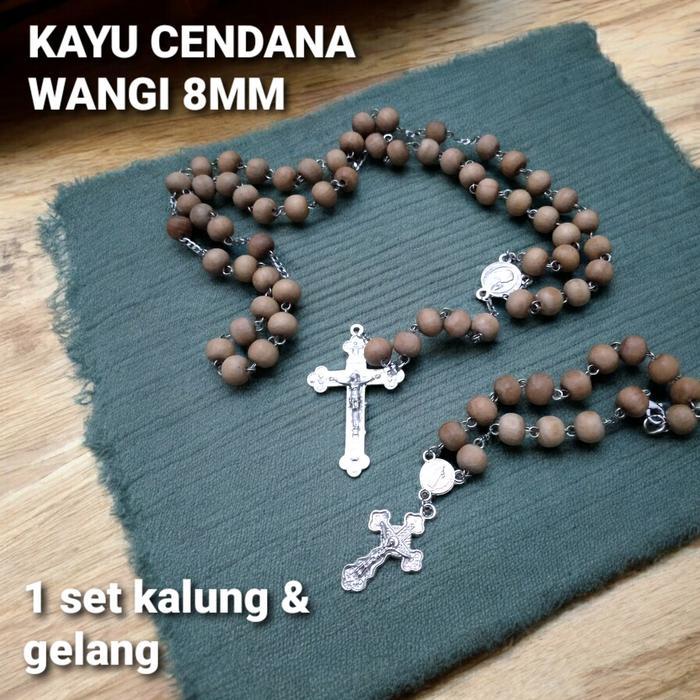 TERLARIS Rosario Kayu CENDANA WANGI Asli Kalung Gelang Rosario Limited READY