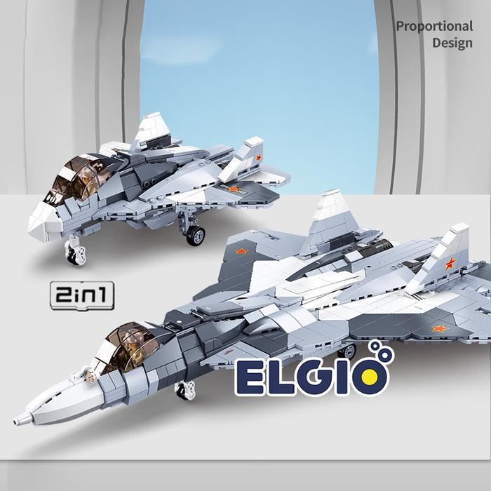 Sluban Bricks Pesawat Jet SU-57 Flanker B0986