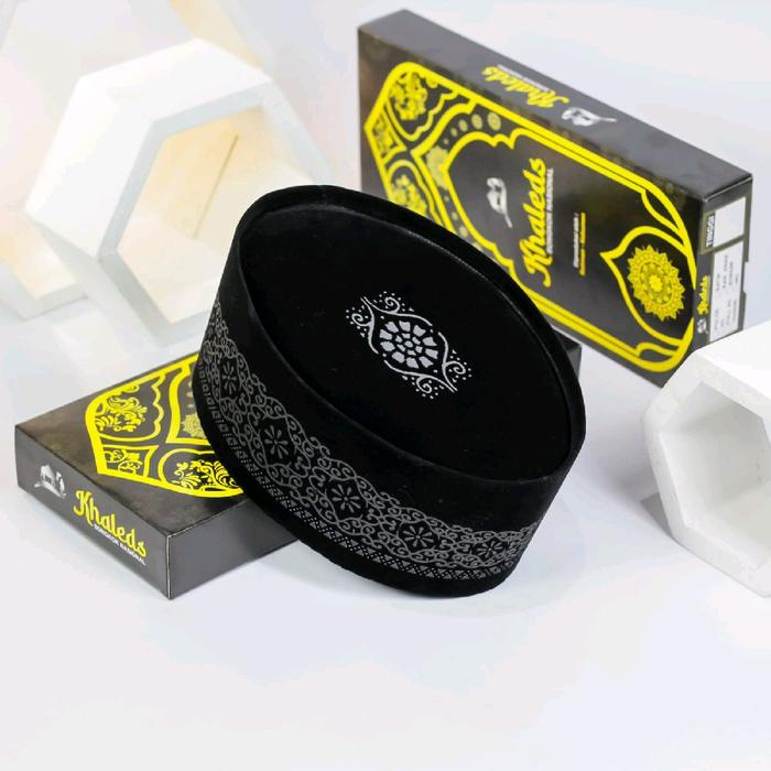 Peci Songkok Hitam Motif Batik Hitam Bunga Anak dan Dewasa Pria Laki-laki Muslim