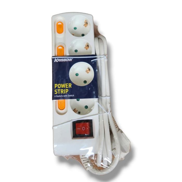 Stop Kontak Colokan Cabang 4 Kabel 2 Meter Krisbow Original