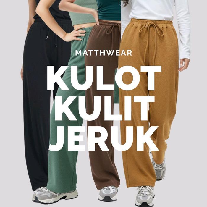 Celana kulot highwaist model kulit jeruk