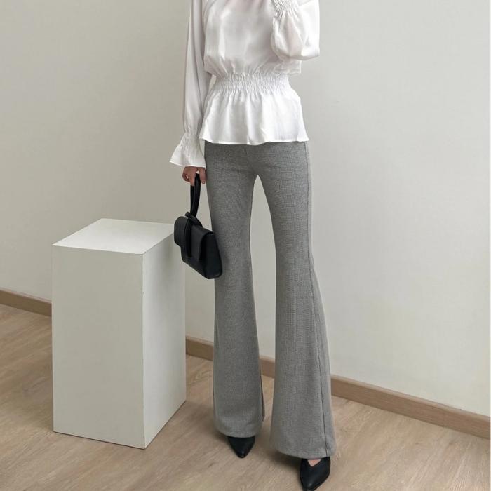 Kadaka B-0214 Flare Knit Pants | Celana Cutbray Stretch Wanita