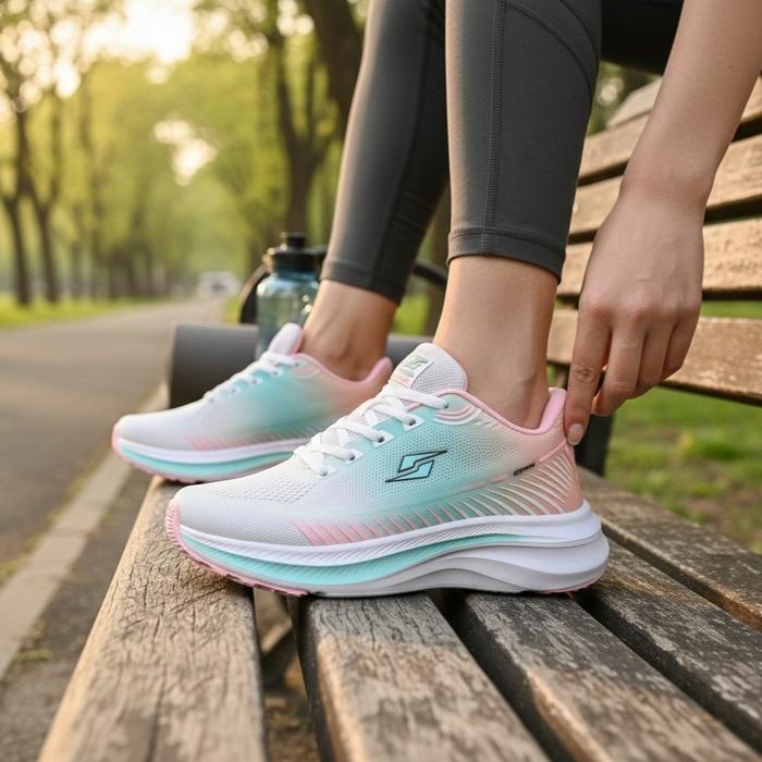 Sepatu Sneakers Sport Wanita White Pink White Tosca Grey Pink GEMINI ELDORA 36-41