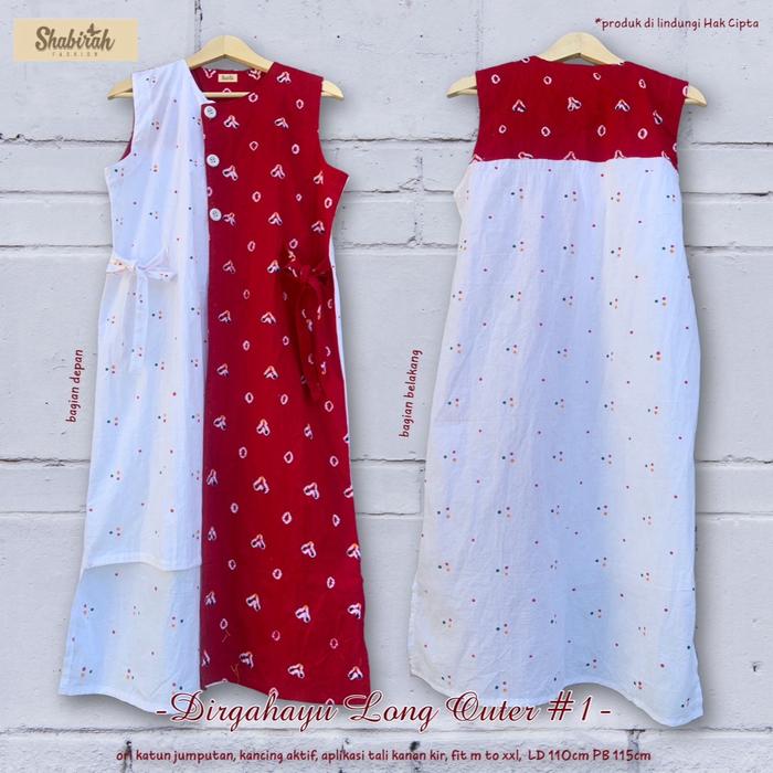 Ori Shabirah - DIRGAHAYU LONG OUTER JUMPUTAN PREMIUM MODERN KEKINIAN - KATUN BATIK SOLO CARDIGAN BOL