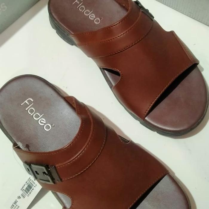 Fladeo HNYA SZ 39,40 Sandal Selop Pria Casual FLADEO MDS 135-1 Sepatu Kulit Asli Nyaman untuk Harian