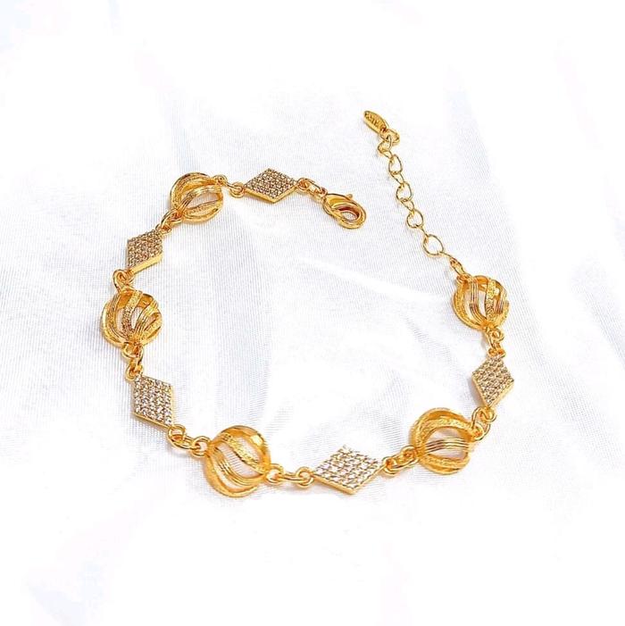 Gelang rantai tangan dewasa lapis emas imitasi