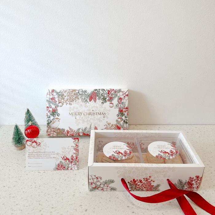 PREMIUM (READY) terjamin (Isi 5 Pcs) Box CherryBell | Kotak kue kering Natal | Dus Natal setengah lo