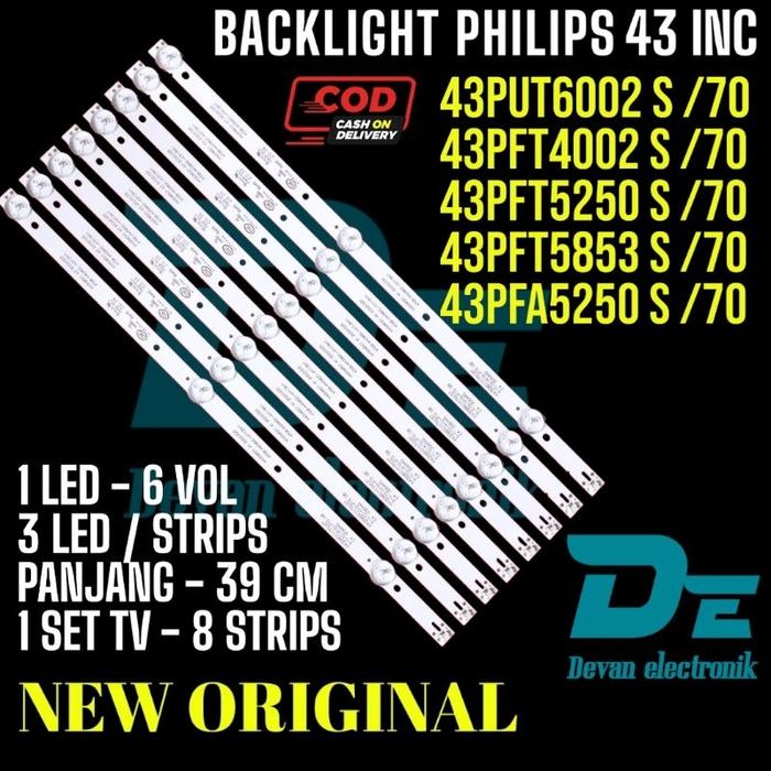 BACKLIGHT TV LED PHILIPS 43 INC 43PFA3002S/70 43PFT4002S/70 43PFT5202S/70 43PFA5250S/70 43PFT5853S/7