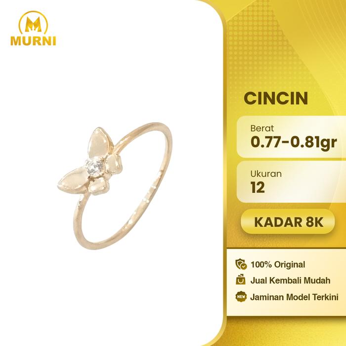 Murni Cincin Kupu Size 12 8K Murni Bekonang