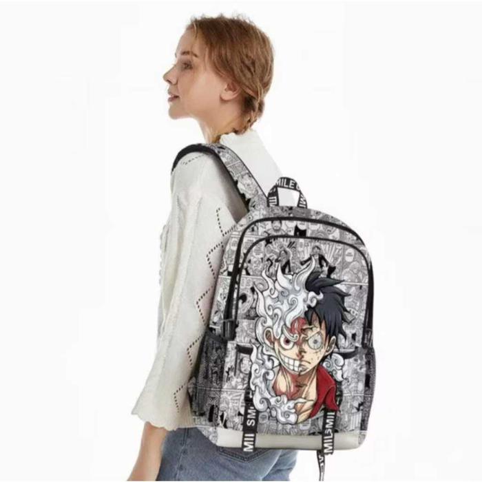 Flase.Id - Nika Gear - Ransel Onepiece Zoro Nika Gear Tas Ransel Sekolah Anak Gambar Luffy