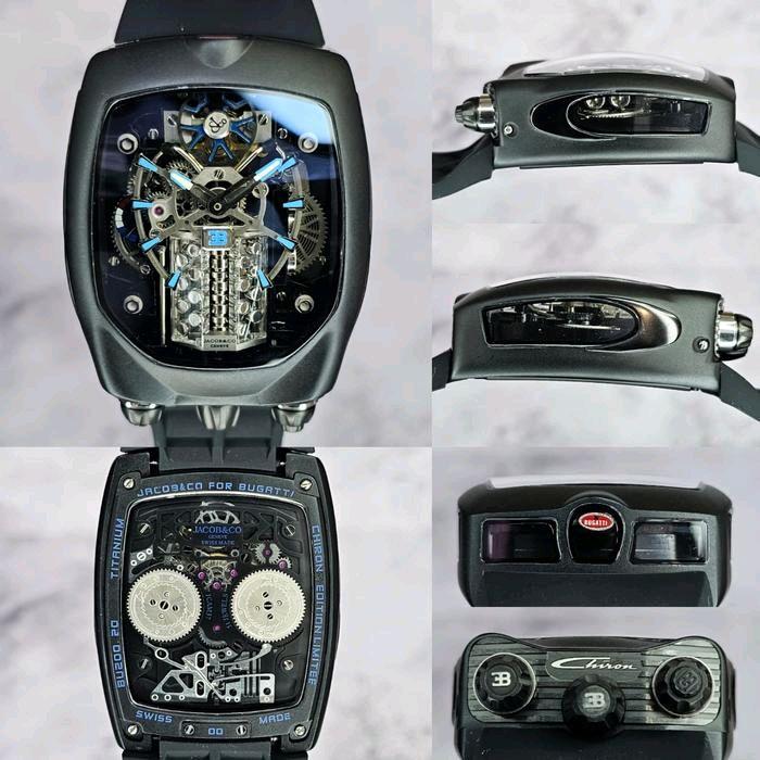 Jam tangan Pria JACOB & CO Bugatti Chiron Black Automatic Swiss