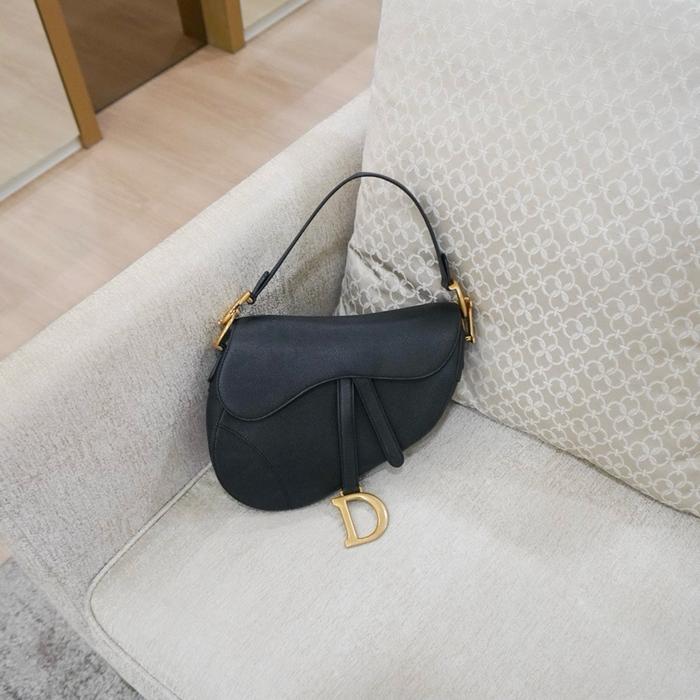 Dior Saddle Medium Grained  Calfskin Black GHW 2019 GARANSI 100% AUTHENTIC