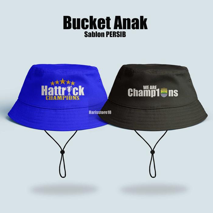 Topi Bucket anak sablon Persib Bintang 5