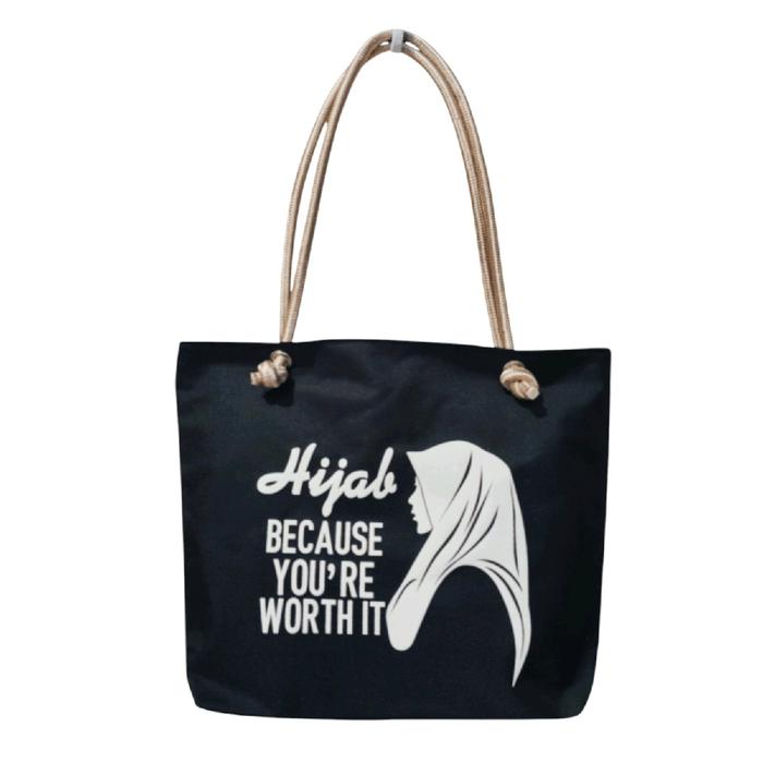 Totebag Hijab Polos Totebag Wanita Tas Sekolah Tas Kuliah Tas Pengajian Tas Kekinian Totebag Tali Su