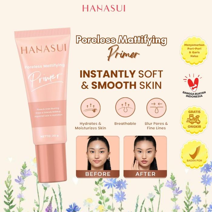 HANASUI Poreless Mattifying Primer 20g | Primer wajah | Base Makeup