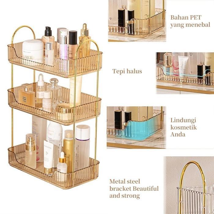 Rak Aqua Gelas Estetik Rak Serbaguna Tempat Kosmetik Tempat Aqua Gelas Estetik Mewah tempat aqua gel