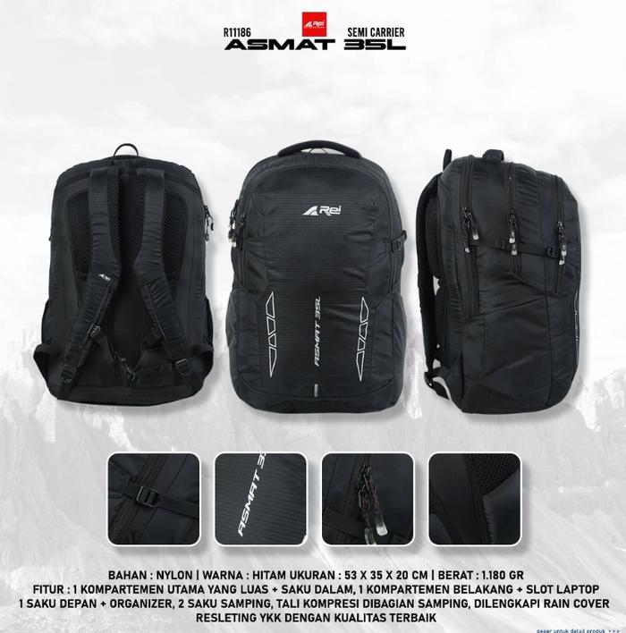 TAS SEMI CARRIER AREI 1118 SC. ASMAT 35L AREI OUTDOOR GEAR - DAYPACK PRIA WANITA - TAS PUNGGUNG KERJ