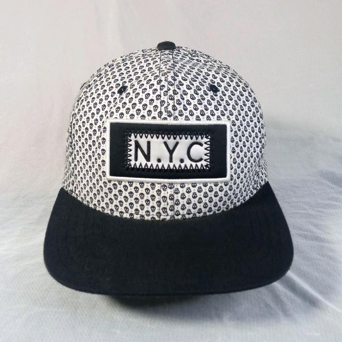 Topi Snapback NYC Skull Full Print Cube Code X Chung Lim