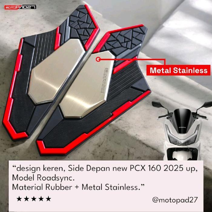 COVER SIDE BODY DEPAN PCX 160 ABS CBS ROADSYNC 2025 RUBBER STAINLESS [NTS]
