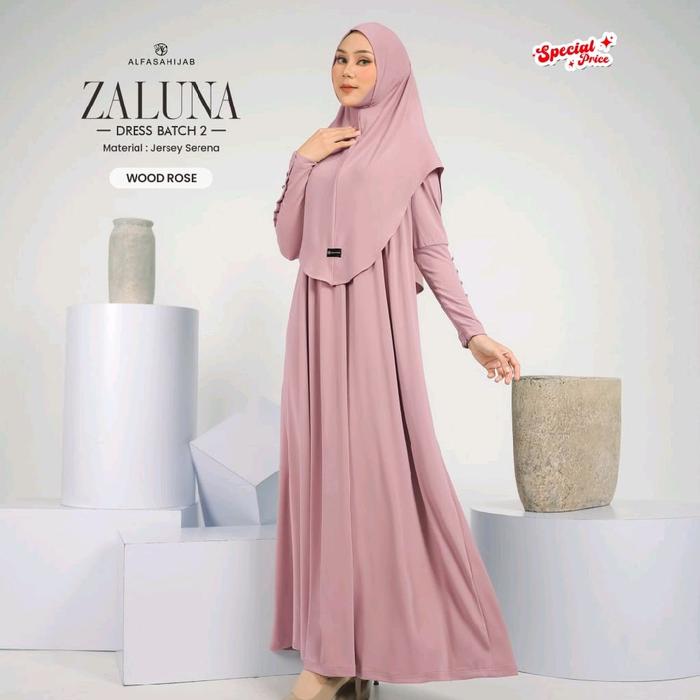 ZALUNA DRESS BY ALFASA HIJAB √ Gamis polos √ Gamis cantik √ Gamis alfasa