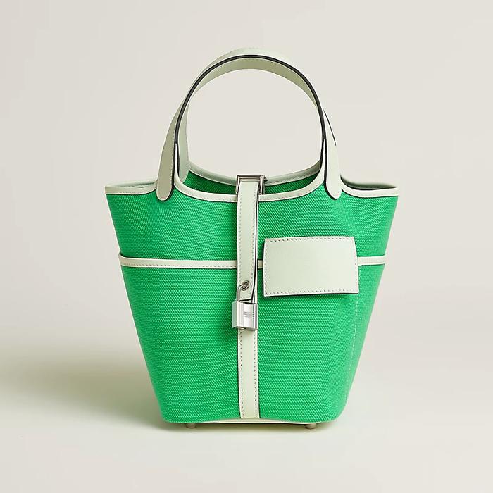 HERMES,Picotin Lock 18 pocket tote,green