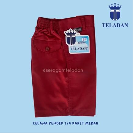 Celana Pendek 3/4 Merah Karet (Seragam Sekolah TELADAN)
