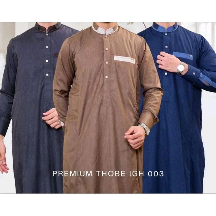 ALHARAMAIN JUBAH/GAMIS PERIA DEWASA PREMIUM MANSET BAHAN WOLL (003) Muslim Pria