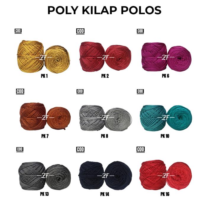 ZF Benang Rajut Poly Kilap Polos