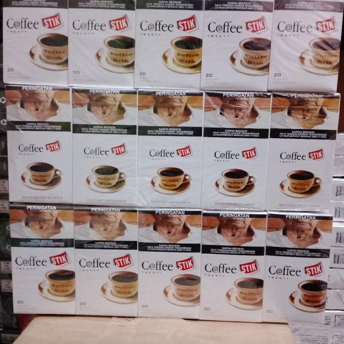 coffe stik kalung pria logam rantai tebal tidak mudah karat