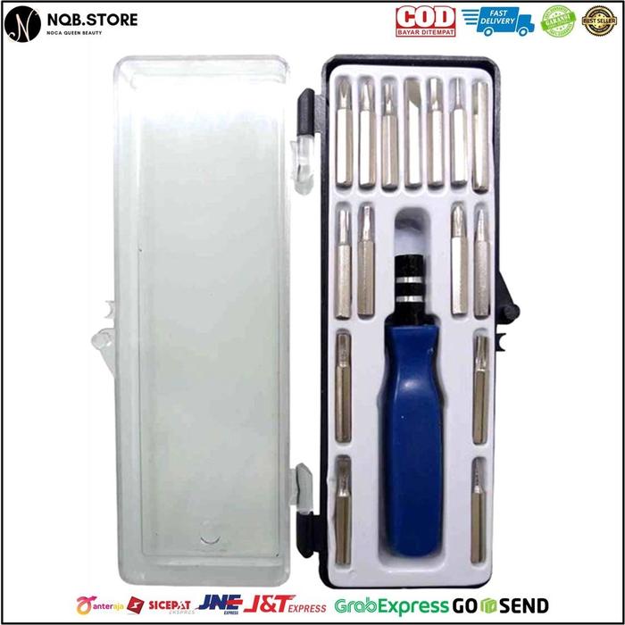 NQB - Obeng Set 16 in 1 Multifungsi Plus Min 16in1 Mini Serbaguna HP Laptop PC Android Elektronik Le