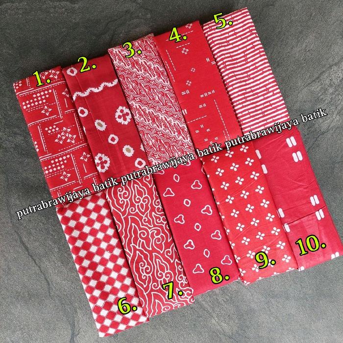 Kain batik printing merah putih Karnaval Imlek Bahan Katun Fashion Batik Wanita Terkini Seragam Brid
