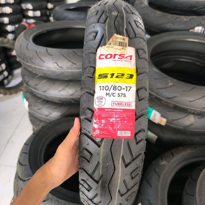 Ban Corsa S123 110/80-17 Tubeless Original Tahun 2022 110 80 Ring 17 Motif model clasic awet harga p