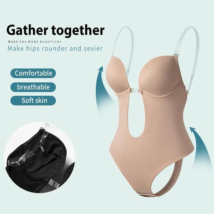 Women Full Body Shaper Bra Backless Bodysuit Thong Invisible Shapers Tummy Control Shapewear Girdles
