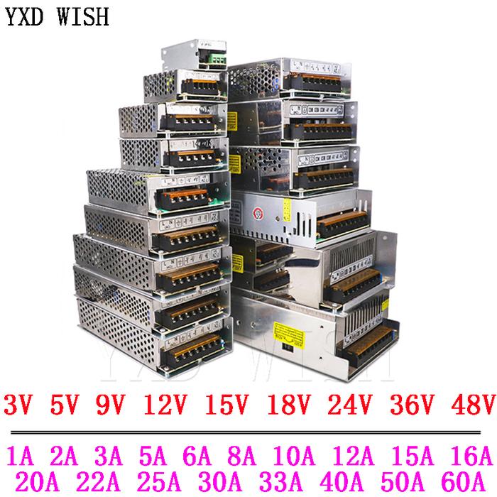 3V 5V 9V 12V 15V 18V 24V 36V Power Supply 1A 2A 3A 5A 6A 8A 10A 20A