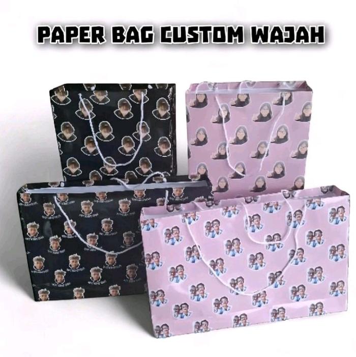 Paper Bag Custom Wajah - Tas Kertas dengan Desain Wajah Unik untuk Hadiah dan Souvenir