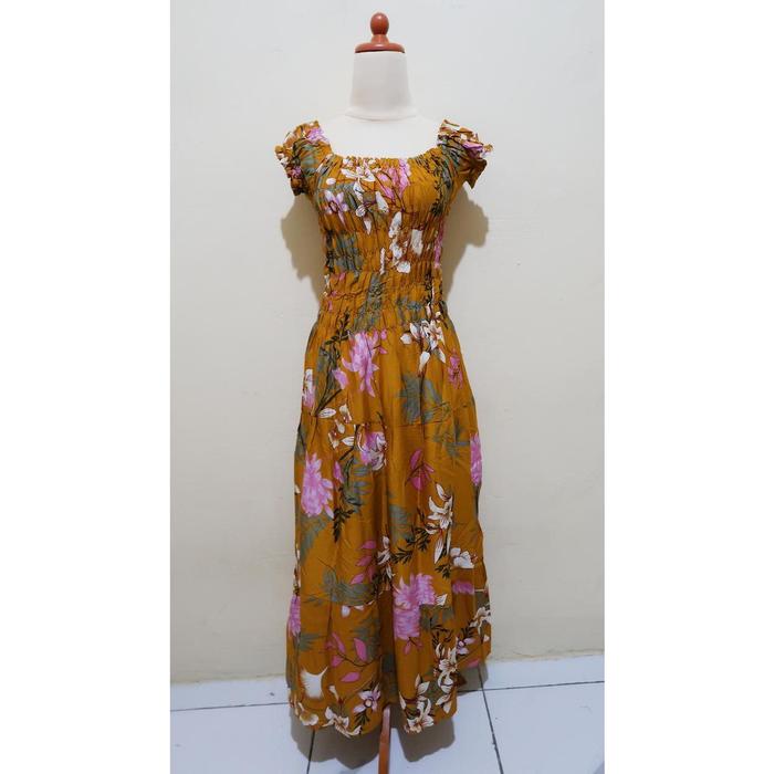 Terbaik DRESS KERUT WANITA GAUN PANJANG SABRINA THALIA RAYON BALI CANTIK Terimakasih