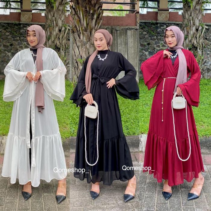 Safitiri Outer Jemma Ceruti Polos Wanita Panjang Hitam