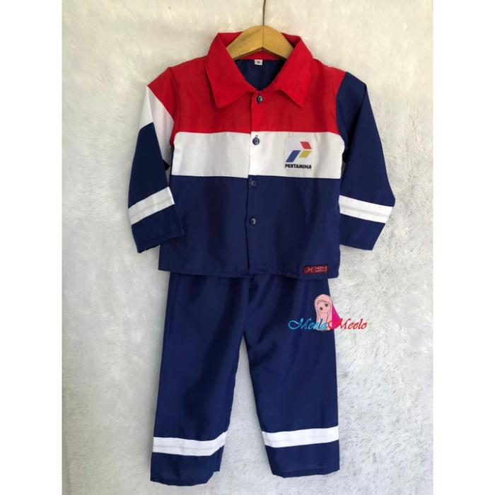 Kostum Wearpack Pertamina Anak Laki Laki Perempuan | Baju Photoshoot Bayi