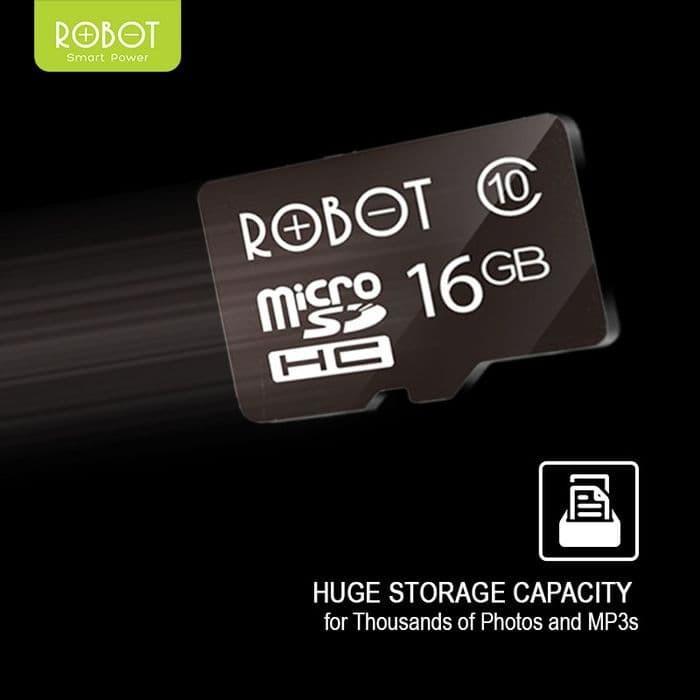 ROBOT 16GB Memory Card Micro SD Class 10 Speed with Package