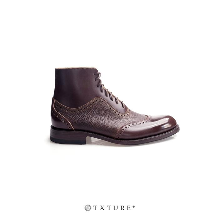 TXTURE — Olmara Oxford Balmoral Boots — Burgundy — Handwelted Leather Shoes Men and Women